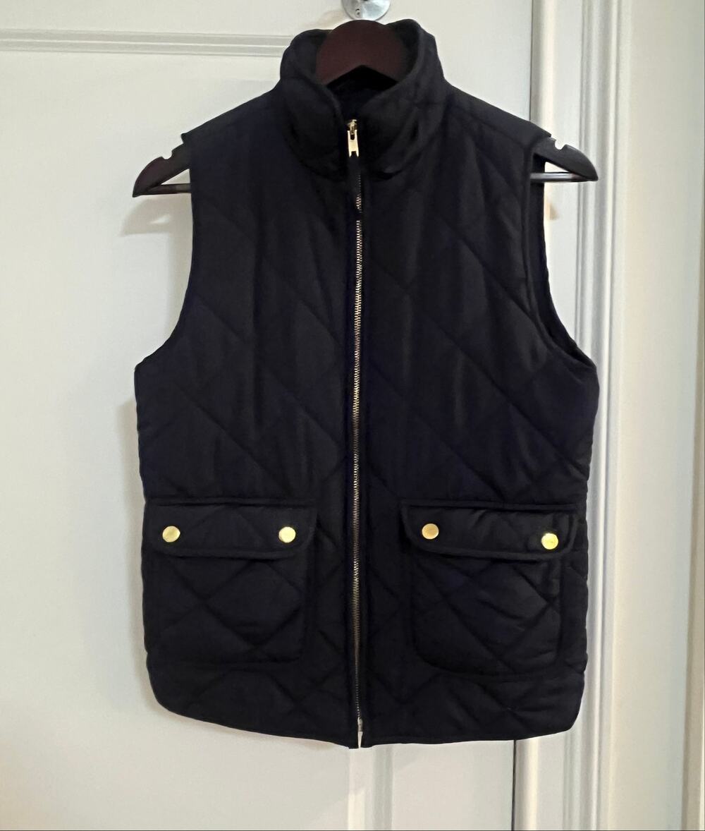 Quinn Preppy Navy Blue Quilted Vest Women’s Size S